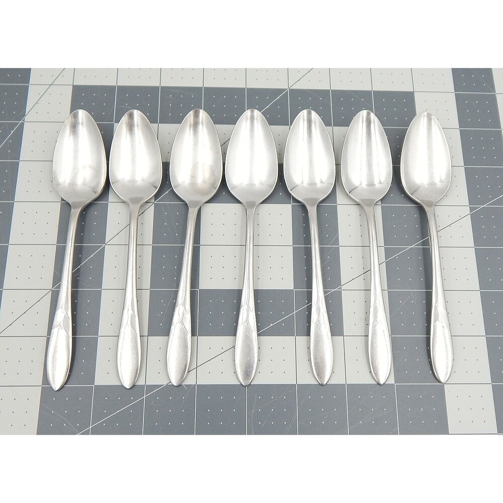 Oneida DEBONAIR Stainless 7 Teaspoons Oneidacraft Deluxe Flatware 6 Inch